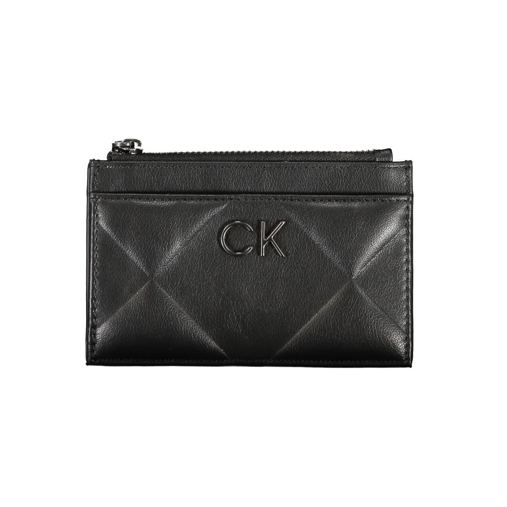Calvin Klein elegant sort lynlås-pung med kontrastdetaljer