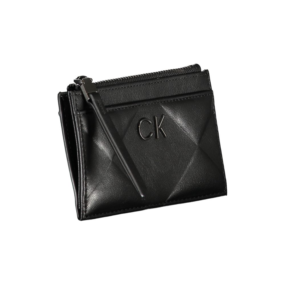 Calvin Klein elegant sort lynlås-pung med kontrastdetaljer