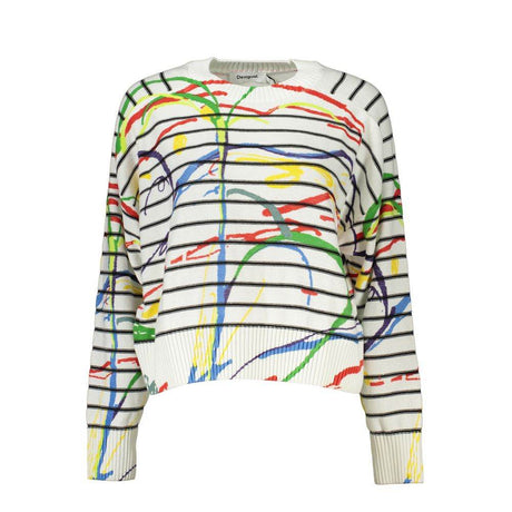 Desigual Chic Contrast Detail Crew Neck Sweater - Hilstor