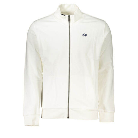 La Martina White Cotton Men Sweater - Hilstor