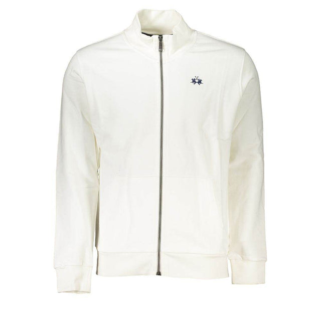 La Martina White Cotton Men Sweater - Hilstor