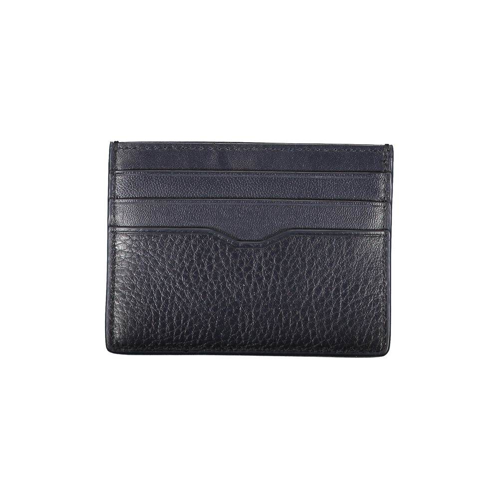 Tommy Hilfiger Sleek Blue Leather Card Holder with Contrast Details - Hilstor