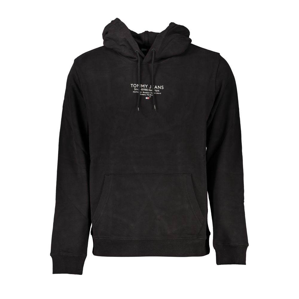 Tommy Hilfiger Black Cotton Men Sweater with Hood - Hilstor