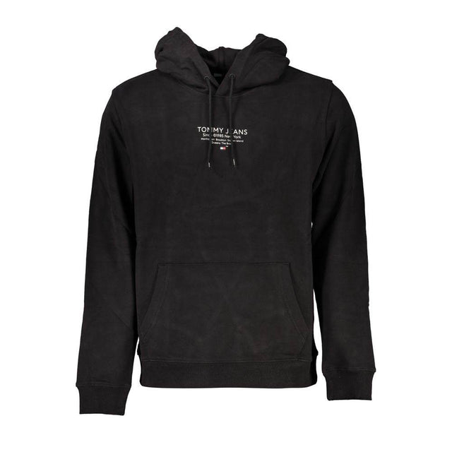 Tommy Hilfiger Black Cotton Men Sweater with Hood - Hilstor