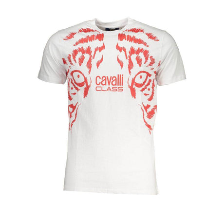 Cavalli Class White Cotton T-Shirt - Hilstor