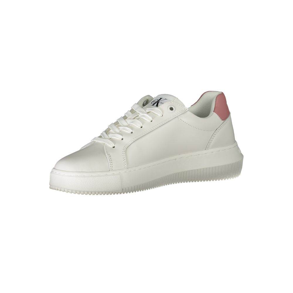Calvin Klein White Polyester Sneaker - Hilstor