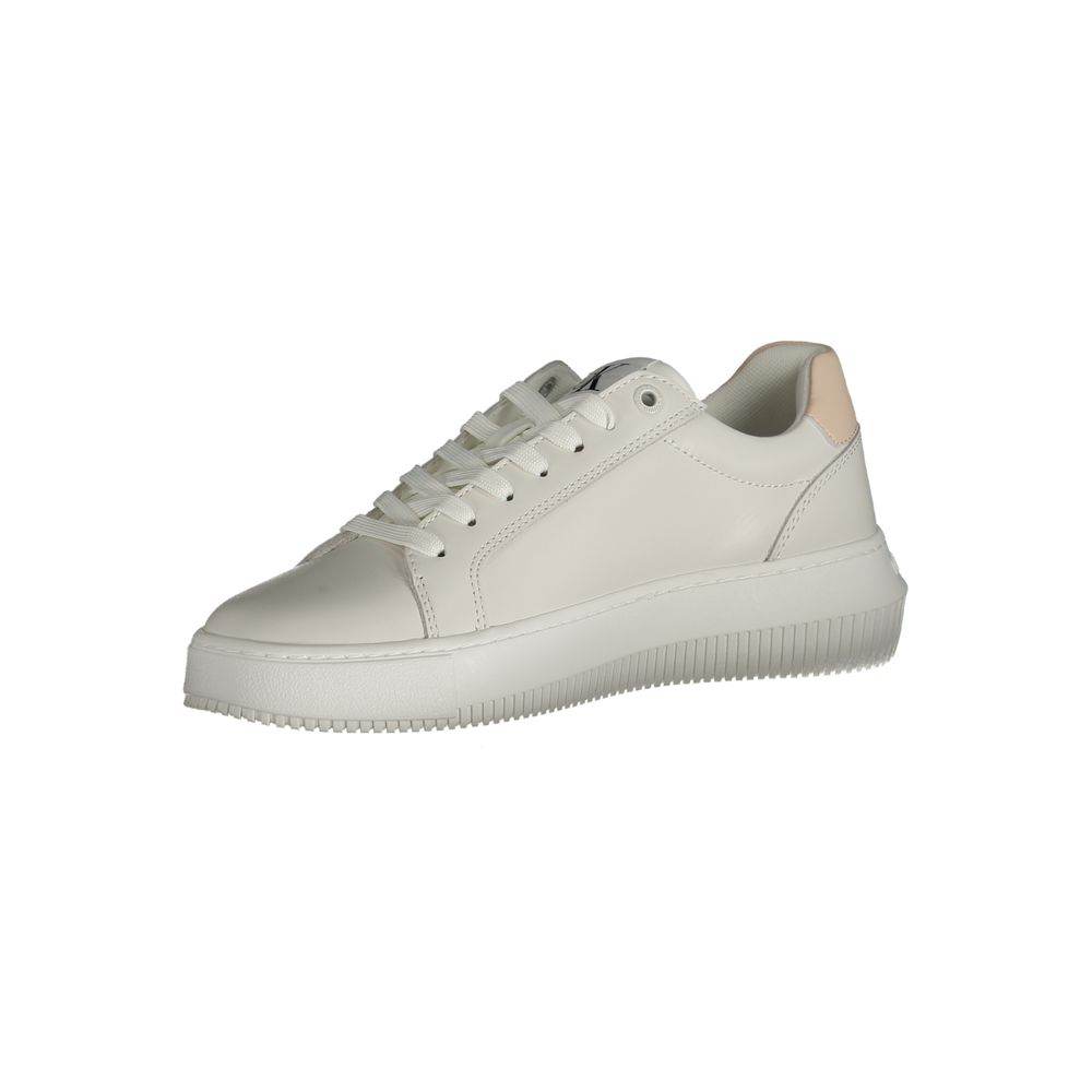 Calvin Klein White Polyester Sneaker - Hilstor