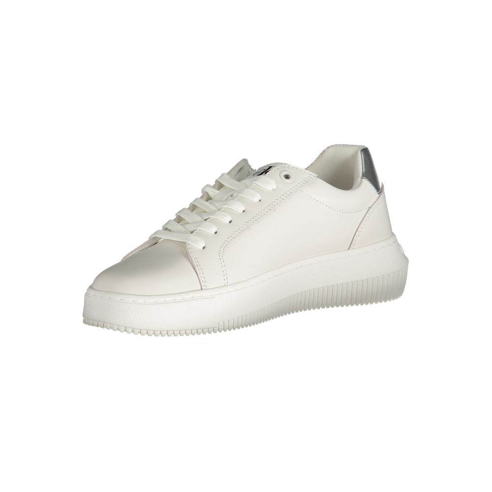 Calvin Klein White Polyester Sneaker - Hilstor