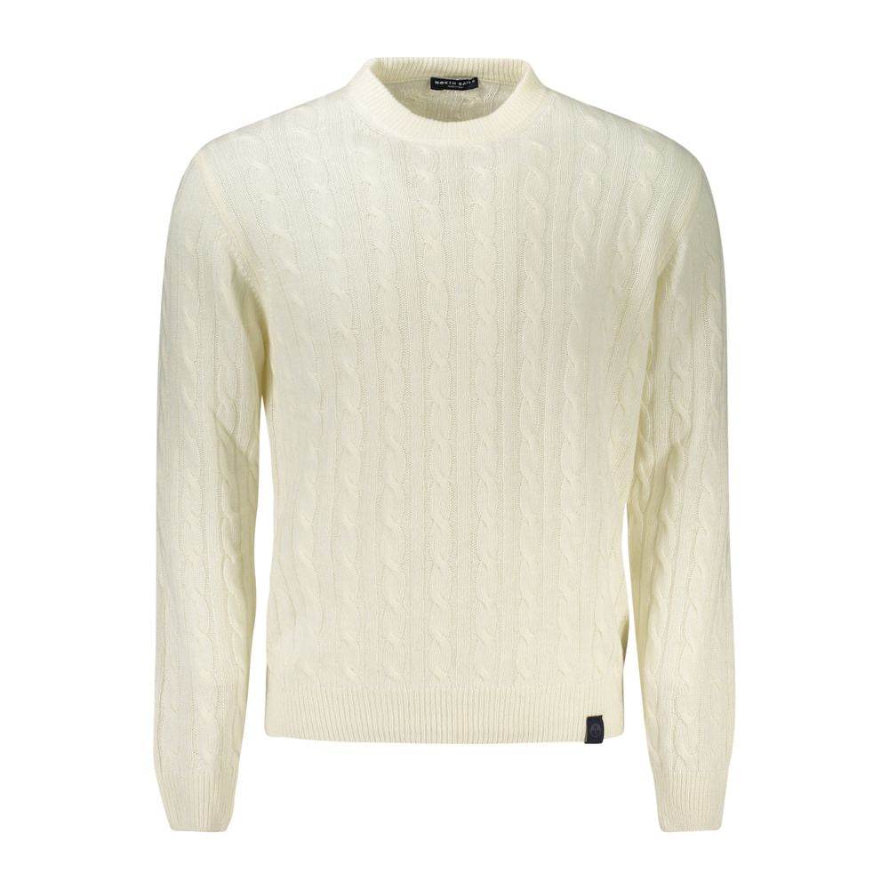 North Sails White Wool Men Sweater - Hilstor