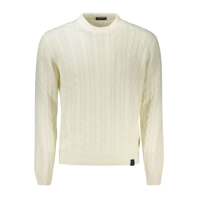 North Sails White Wool Men Sweater - Hilstor