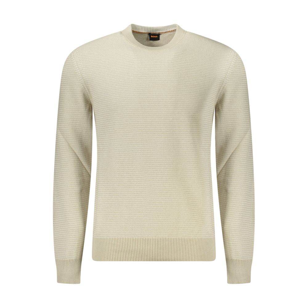 Hugo Boss Beige Cotton Men Sweater - Hilstor