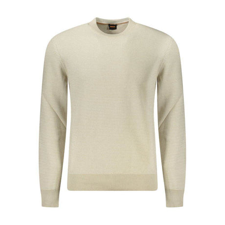 Hugo Boss Beige Cotton Men Sweater - Hilstor