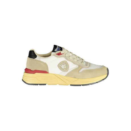 Blauer Beige Polyester Men Sneaker - Hilstor