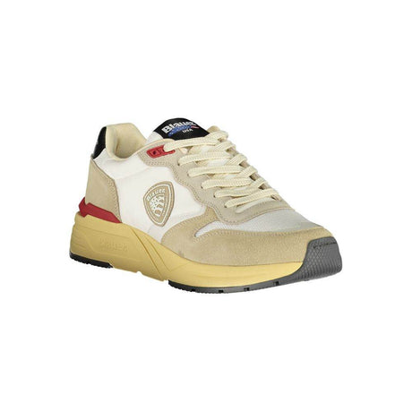 Blauer Beige Polyester Men Sneaker - Hilstor