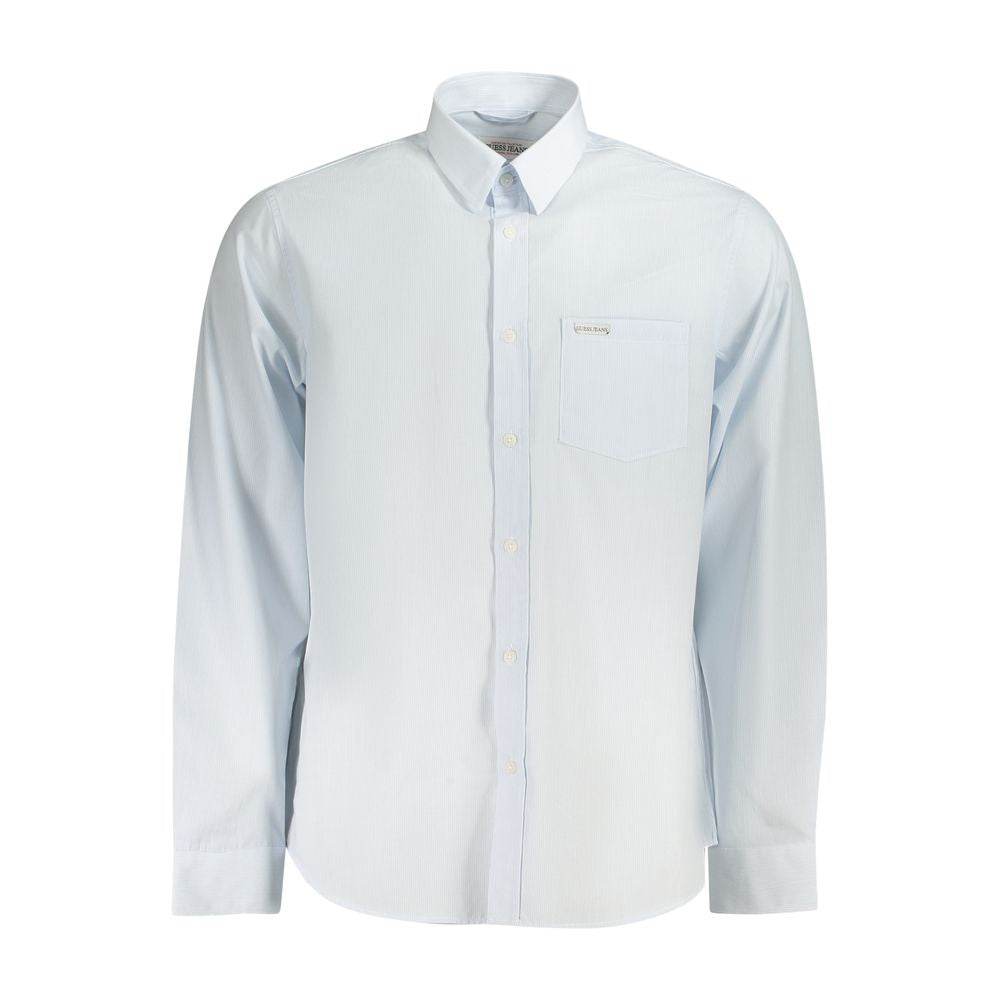 Guess Jeans Light Blue Cotton Men Shirt - Hilstor