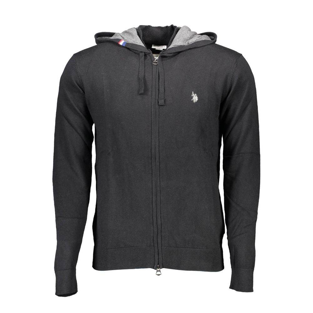 U.S. POLO ASSN. Black Cotton Mens Cardigan - Hilstor