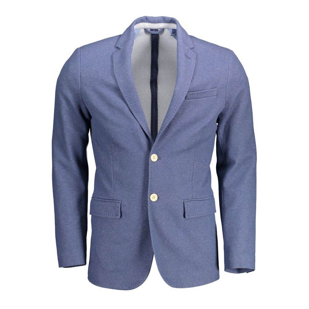 Gant Blue Cotton Men Jacket - Hilstor