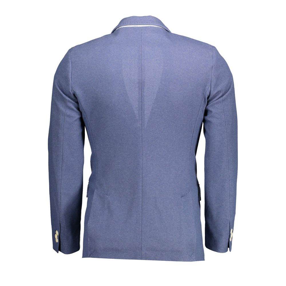 Gant Blue Cotton Men Jacket - Hilstor