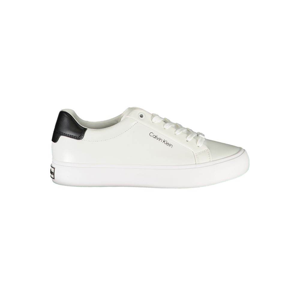 Calvin Klein White Polyester Sneaker - Hilstor