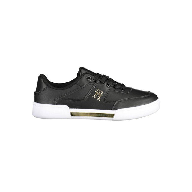 Tommy Hilfiger Black Leather Women Sneaker - Hilstor