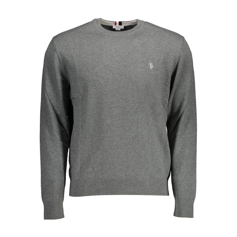 U.S. POLO ASSN. Gray Cotton Mens Sweater - Hilstor