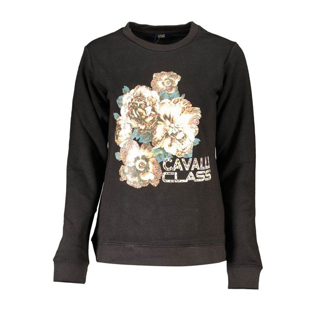 Cavalli Class Black Cotton Women Sweater - Hilstor