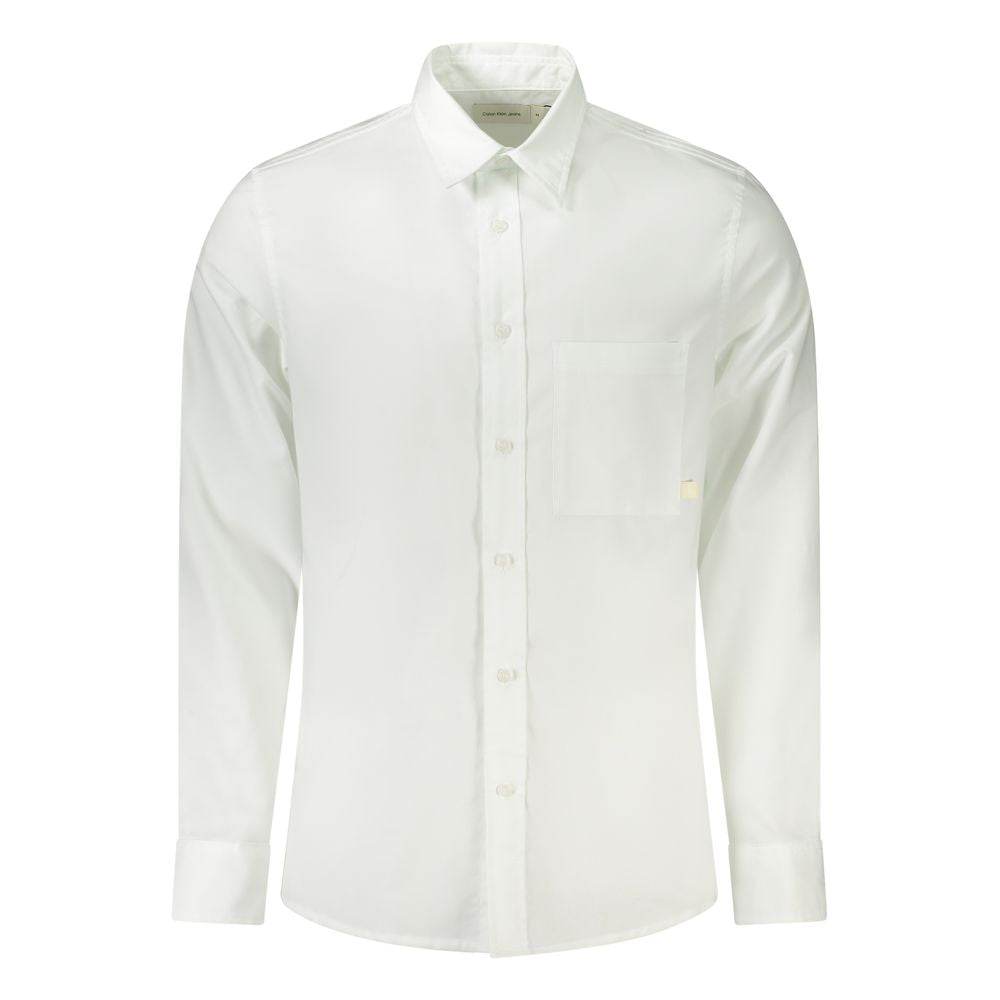 Calvin Klein White Cotton Men Shirt - Hilstor