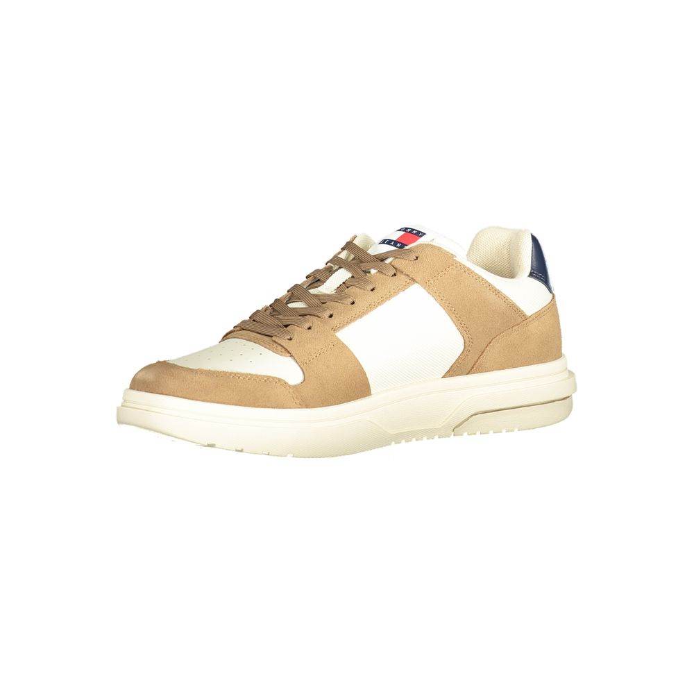 Tommy Hilfiger Beige Leather Men Sneaker - Hilstor