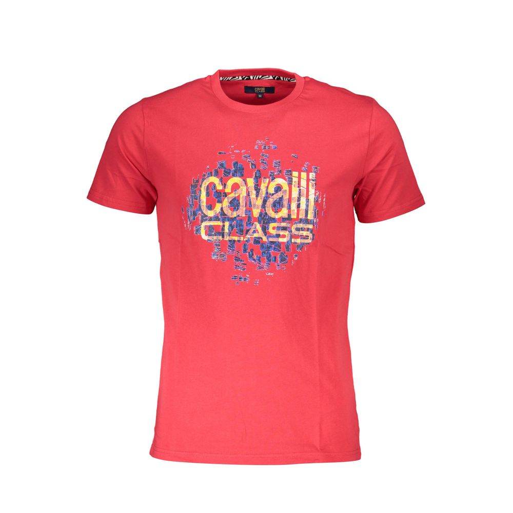 Cavalli Class Red Cotton Men T-Shirt - Hilstor