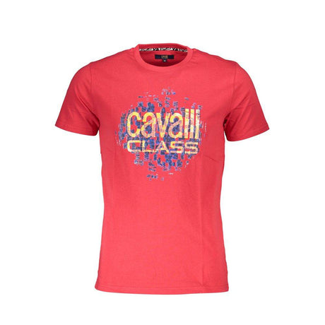 Cavalli Class Red Cotton Men T-Shirt - Hilstor