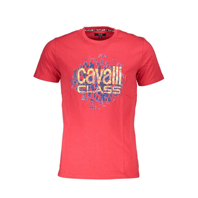 Cavalli Class Red Cotton Men T-Shirt - Hilstor