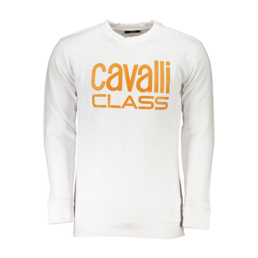 Cavalli Class White Cotton Men Sweater - Hilstor