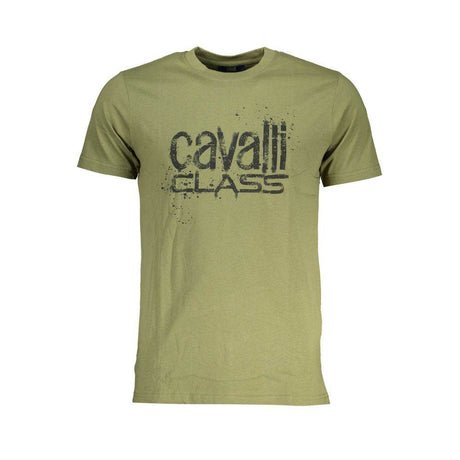 Cavalli Class Green Cotton T-Shirt - Hilstor