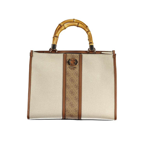 Guess Jeans Beige Cotton Handbag - Hilstor
