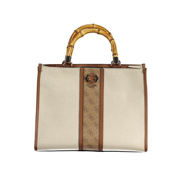 Guess Jeans Beige Cotton Handbag - Hilstor