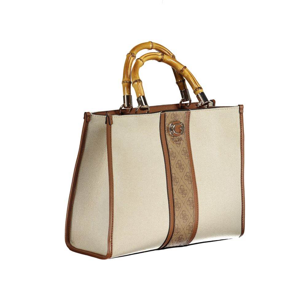 Guess Jeans Beige Cotton Handbag - Hilstor
