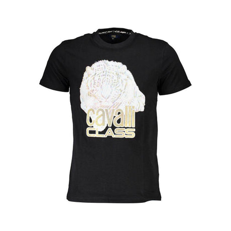 Cavalli Class Black Cotton Men T-Shirt - Hilstor