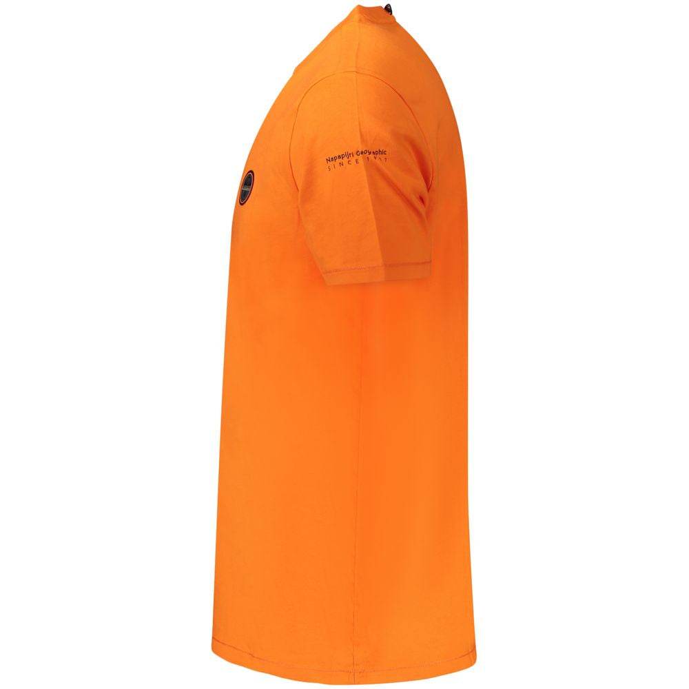 Napapijri Orange Cotton Men T-Shirt - Hilstor