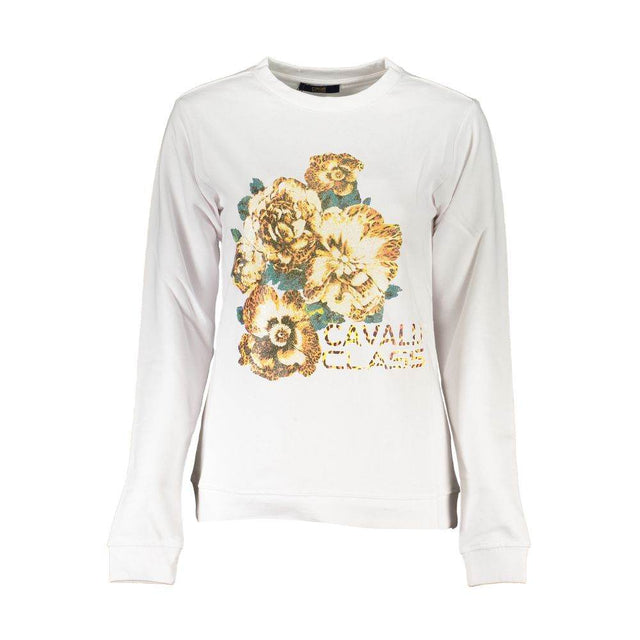 Cavalli Class White Cotton Women Sweater - Hilstor