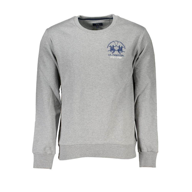 La Martina Gray Cotton Men Sweatshirt - Hilstor