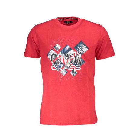 Cavalli Class Red Cotton Men T-Shirt - Hilstor