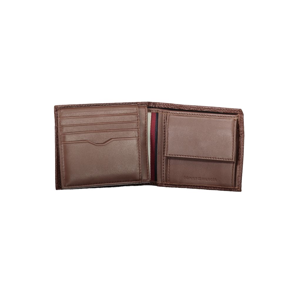 Tommy Hilfiger elegant brun bifold pung i læder