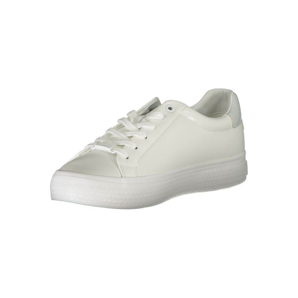 Calvin Klein Elegant White Sneakers with Contrast Detailing - Hilstor