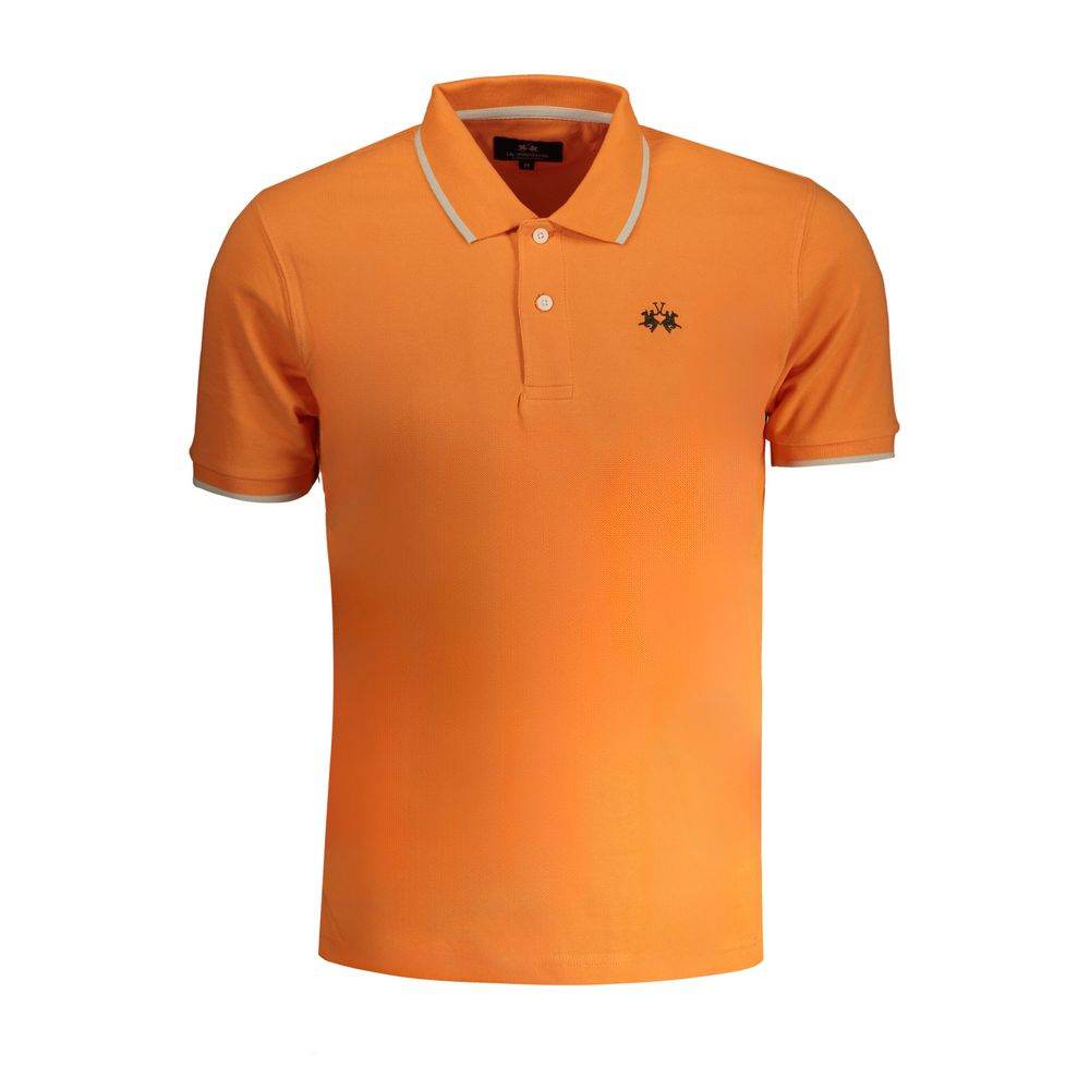 La Martina Orange Cotton Polo Shirt - Hilstor