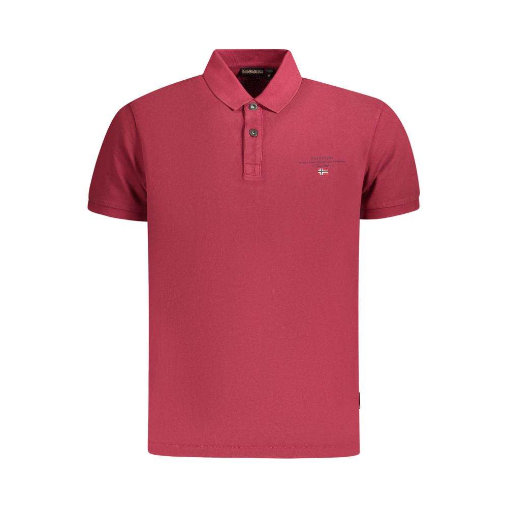 Napapijri Red Cotton Men Polo Shirt - Hilstor