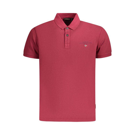 Napapijri Red Cotton Men Polo Shirt - Hilstor