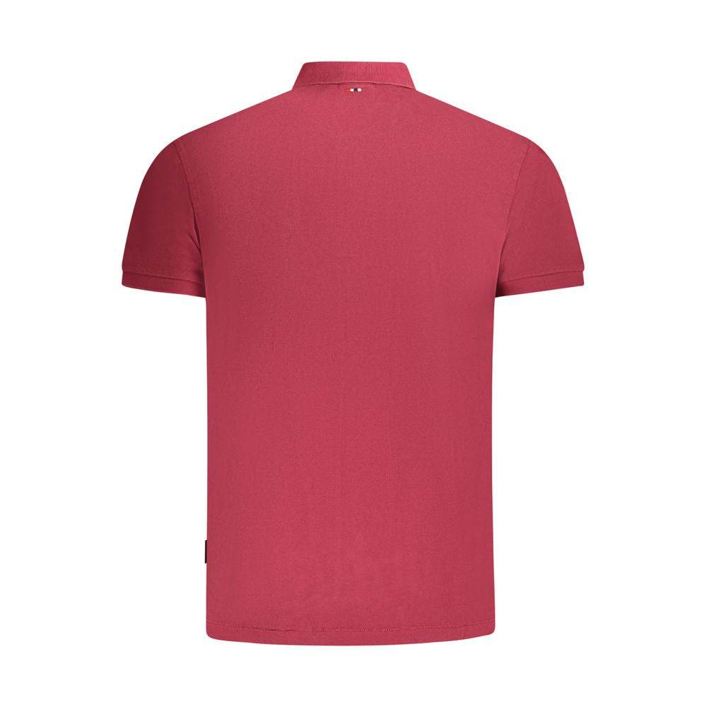 Napapijri Red Cotton Men Polo Shirt - Hilstor
