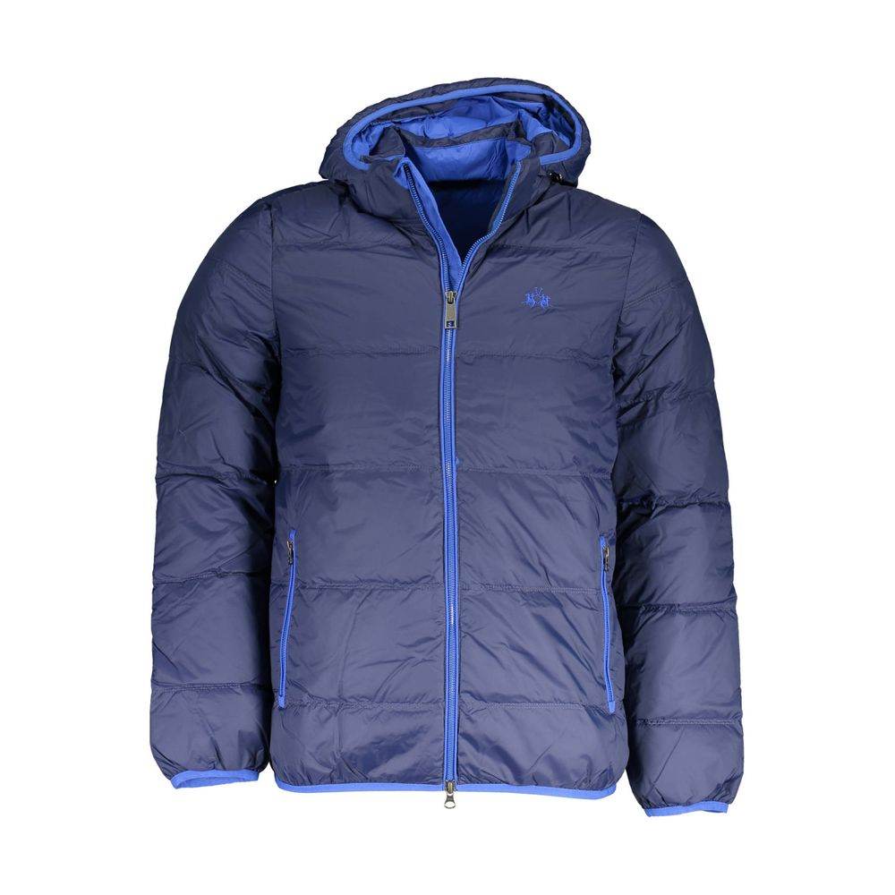 La Martina Blue Polyamide Men Jacket - Hilstor