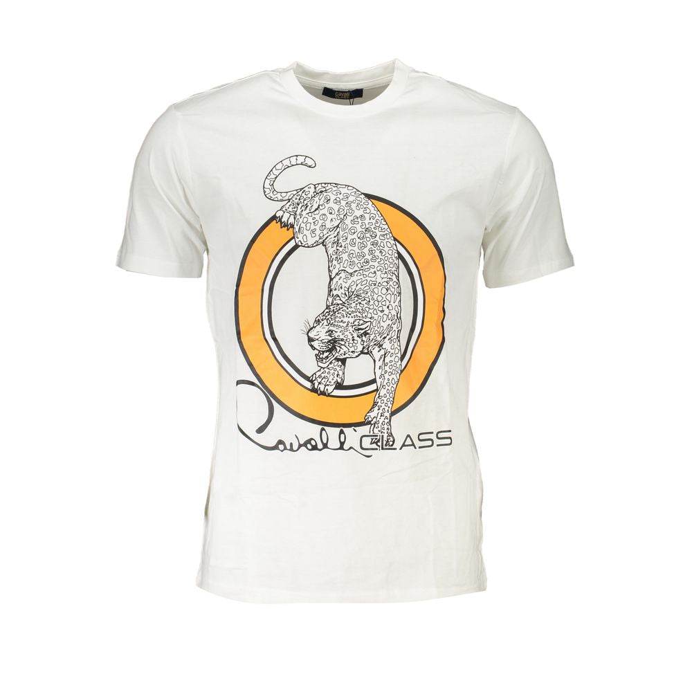 Cavalli Class White Cotton T-Shirt - Hilstor