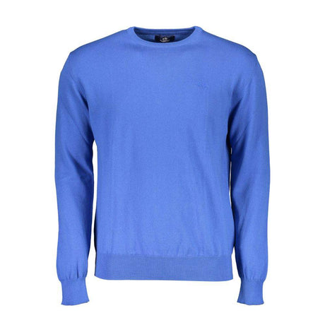 La Martina Blue Cotton Men Sweater - Hilstor